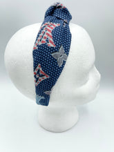 Load image into Gallery viewer, The Kate Knotted Headband - Navy Dot
