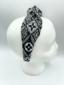 The Kate Knotted Headband - Black and White