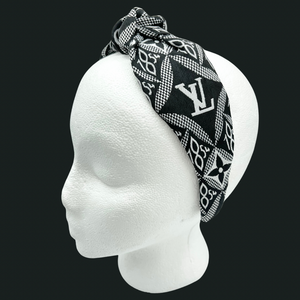 The Kate Knotted Headband - Black and White