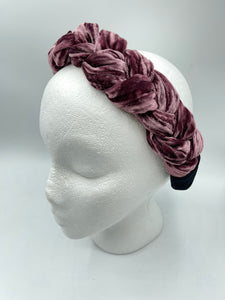 Purple Velvet Braided Headband