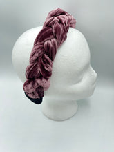 Load image into Gallery viewer, Purple Velvet Braided Headband