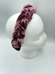 Purple Velvet Braided Headband