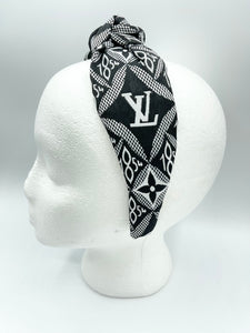 The Kate Knotted Headband - Black and White