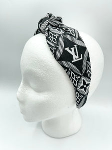 The Kate Knotted Headband - Black and White