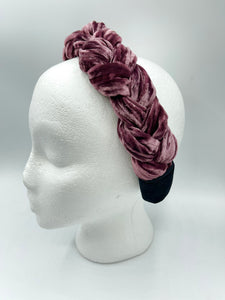 Purple Velvet Braided Headband