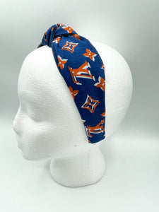 The Kate Knotted Headband - Navy & Orange