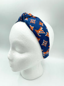 The Kate Knotted Headband - Navy & Orange