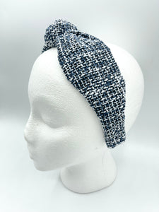 The Kate Navy Tweed Knotted Headband