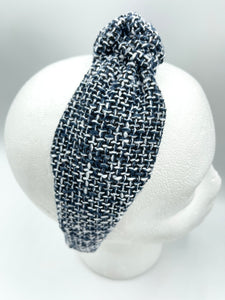 The Kate Navy Tweed Knotted Headband
