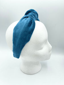 The Kate Blue Velvet Knotted Headband