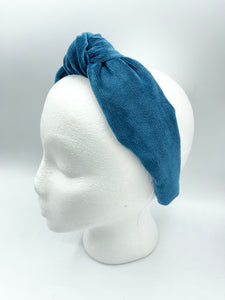 The Kate Blue Velvet Knotted Headband