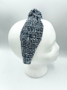 The Kate Navy Tweed Knotted Headband