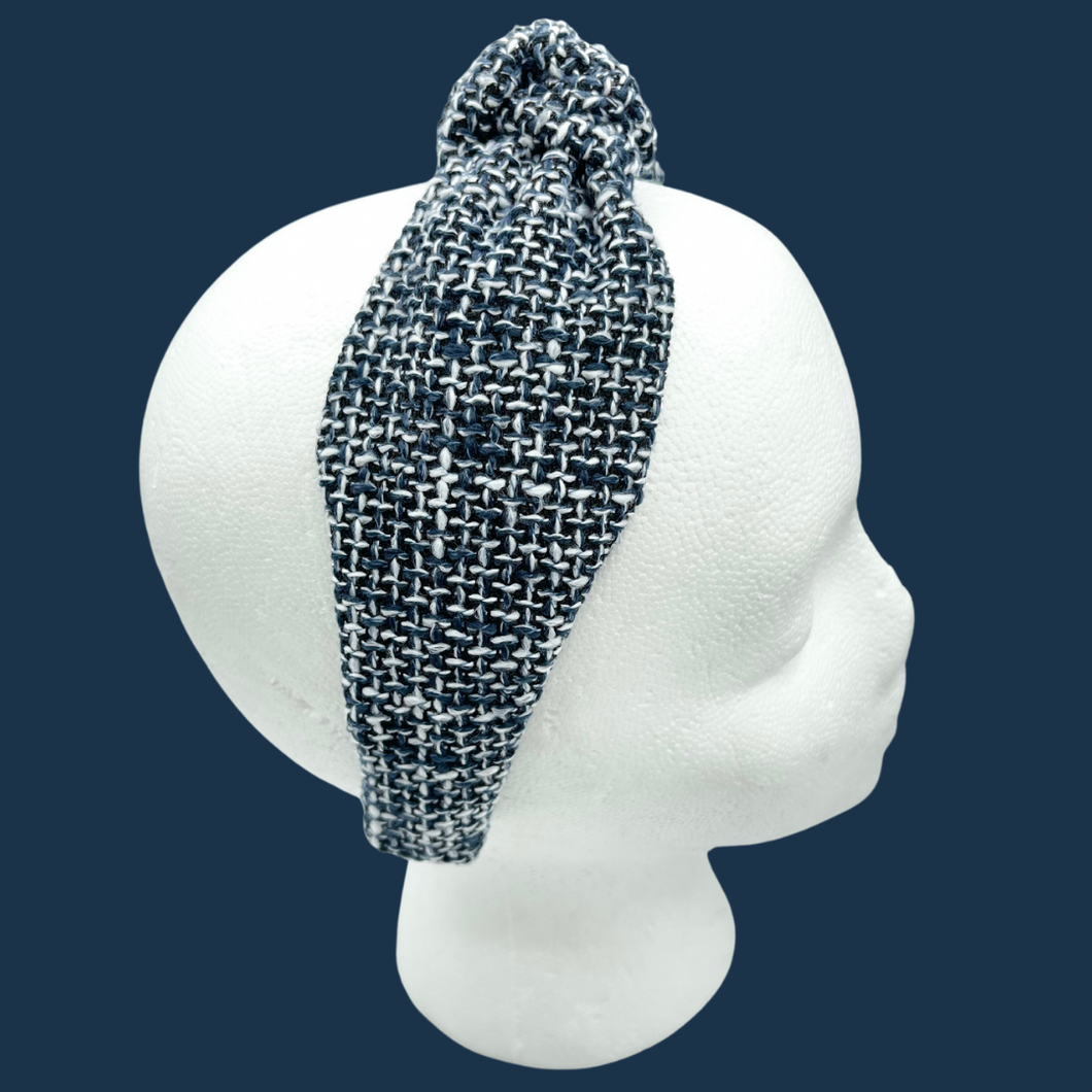 The Kate Navy Tweed Knotted Headband