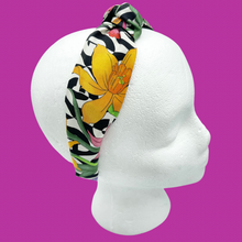 Load image into Gallery viewer, The Kate Knotted Headband - Floral Black &amp; White