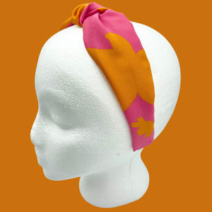 The Kate Knotted Headband - Pink & Orange