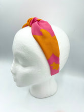 Load image into Gallery viewer, The Kate Knotted Headband - Pink &amp; Orange