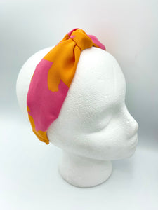 The Kate Knotted Headband - Pink & Orange