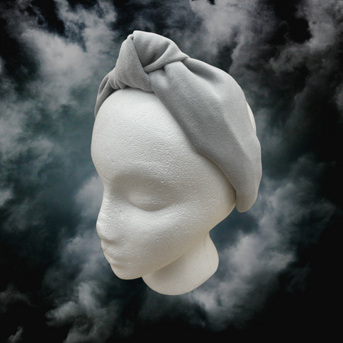 The Kate Grey Velvet Knotted Headband