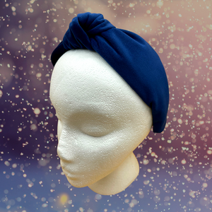 The Kate Navy Velvet Knotted Headband