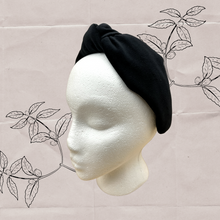 Load image into Gallery viewer, The Kate Black Velvet Knotted Headband