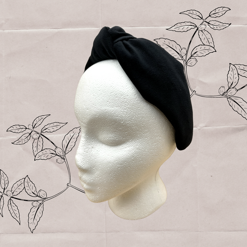 The Kate Black Velvet Knotted Headband