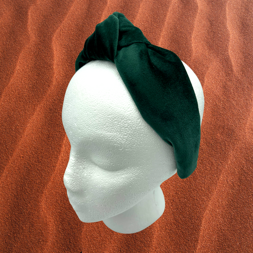 The Kate Emerald Velvet Knotted Headband