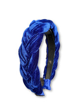 Load image into Gallery viewer, Basic Royal Blue Velvet Braided Headband