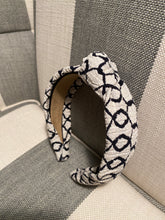 Load image into Gallery viewer, The Kate White Windowpane Knotted Headband