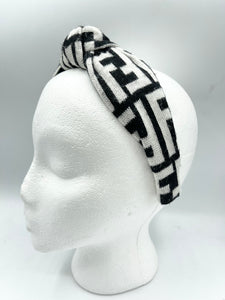 The Kate Knotted Headband - Black & White