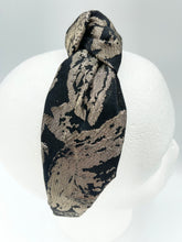 Load image into Gallery viewer, The Kate Black Jacquard Knotted Headband