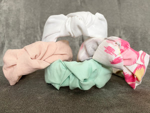 The Kate Pink Linen Knotted Headband