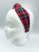 Load image into Gallery viewer, The Kate Knotted Headband - Holiday Plaid