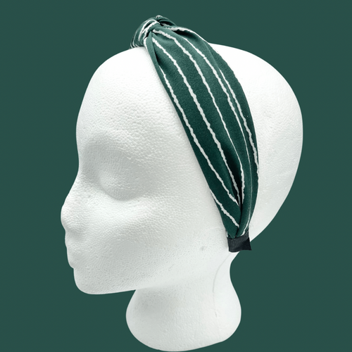 The Kate Knotted Headband - Green Stripes