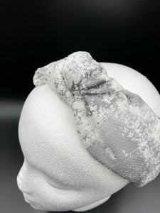 The Kate Silver Print Knotted Headband