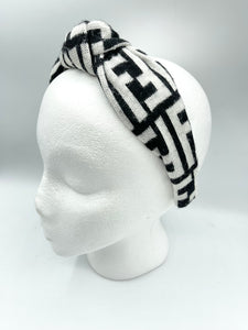 The Kate Knotted Headband - Black & White