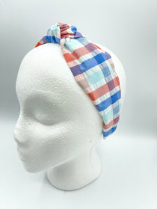 The Kate Knotted Headband - Summer Plaid