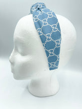 Load image into Gallery viewer, The Kate Knotted Headband - Blue &amp; Silver