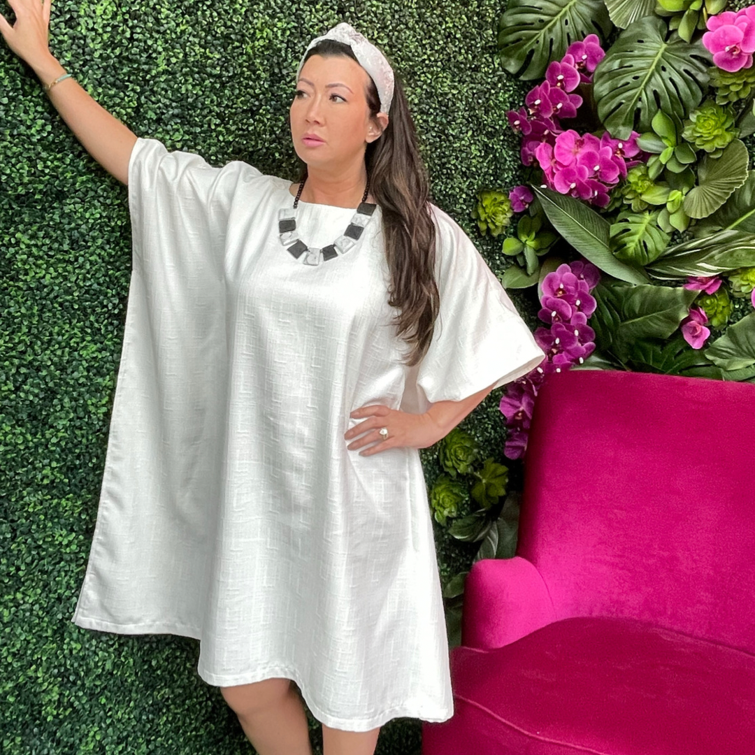 knee length dresses for ladies Sophie Linen Kaftan Dress – Montaigne Paris main image 0