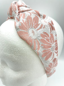 The Kate Knotted Headband - Metallic Floral