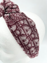 Load image into Gallery viewer, The Kate Knotted Headband - Maroon Trotter