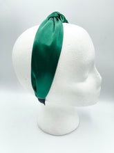 Load image into Gallery viewer, The Kate Knotted Headband - Green Satin