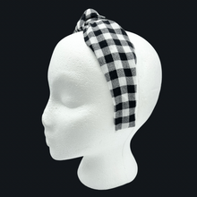 Load image into Gallery viewer, The Kate Knotted Headband - Black Gingham