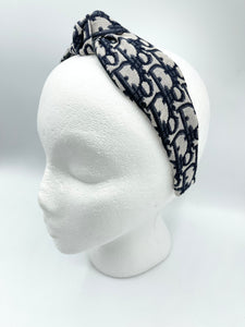 The Kate Knotted Headband - Navy Trotter
