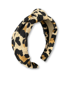 The Kate Leopard Jersey Knotted Headband