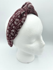 The Kate Knotted Headband - Maroon Trotter