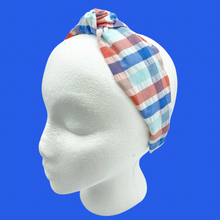 Load image into Gallery viewer, The Kate Knotted Headband - Summer Plaid
