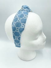 Load image into Gallery viewer, The Kate Knotted Headband - Blue &amp; Silver