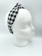 Load image into Gallery viewer, The Kate Knotted Headband - Black Gingham