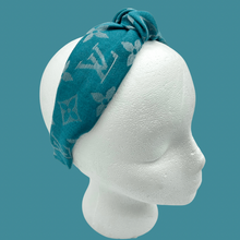 Load image into Gallery viewer, The Kate Knotted Headband- Dark Turquoise Metallic