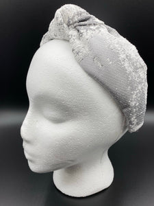 The Kate Silver Print Knotted Headband